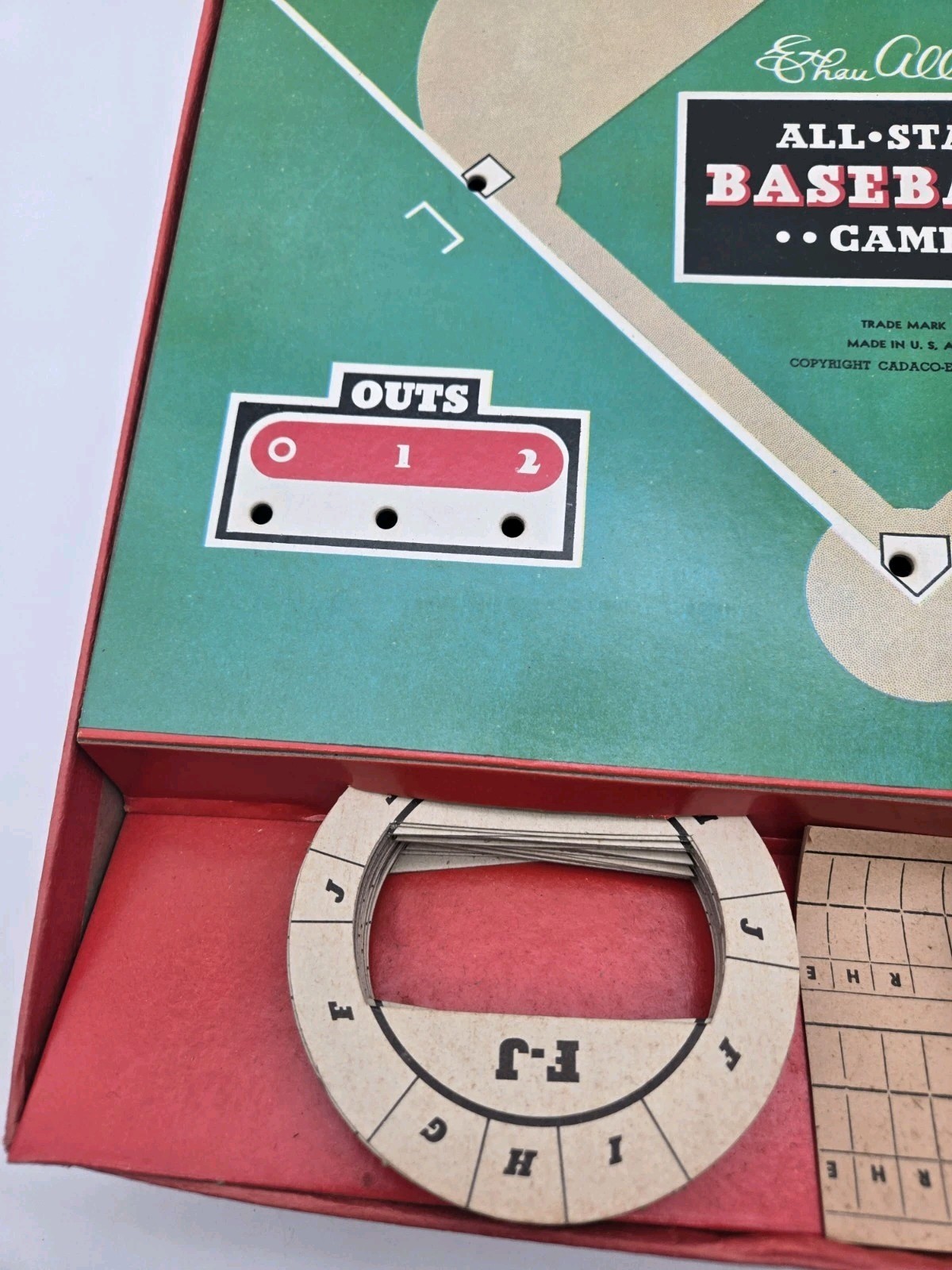EXCELLENT RARE HTF VINTAGE 1951 ALL STAR BASEBALL TOY BOARD GAME BY CADACO-ELLIS
