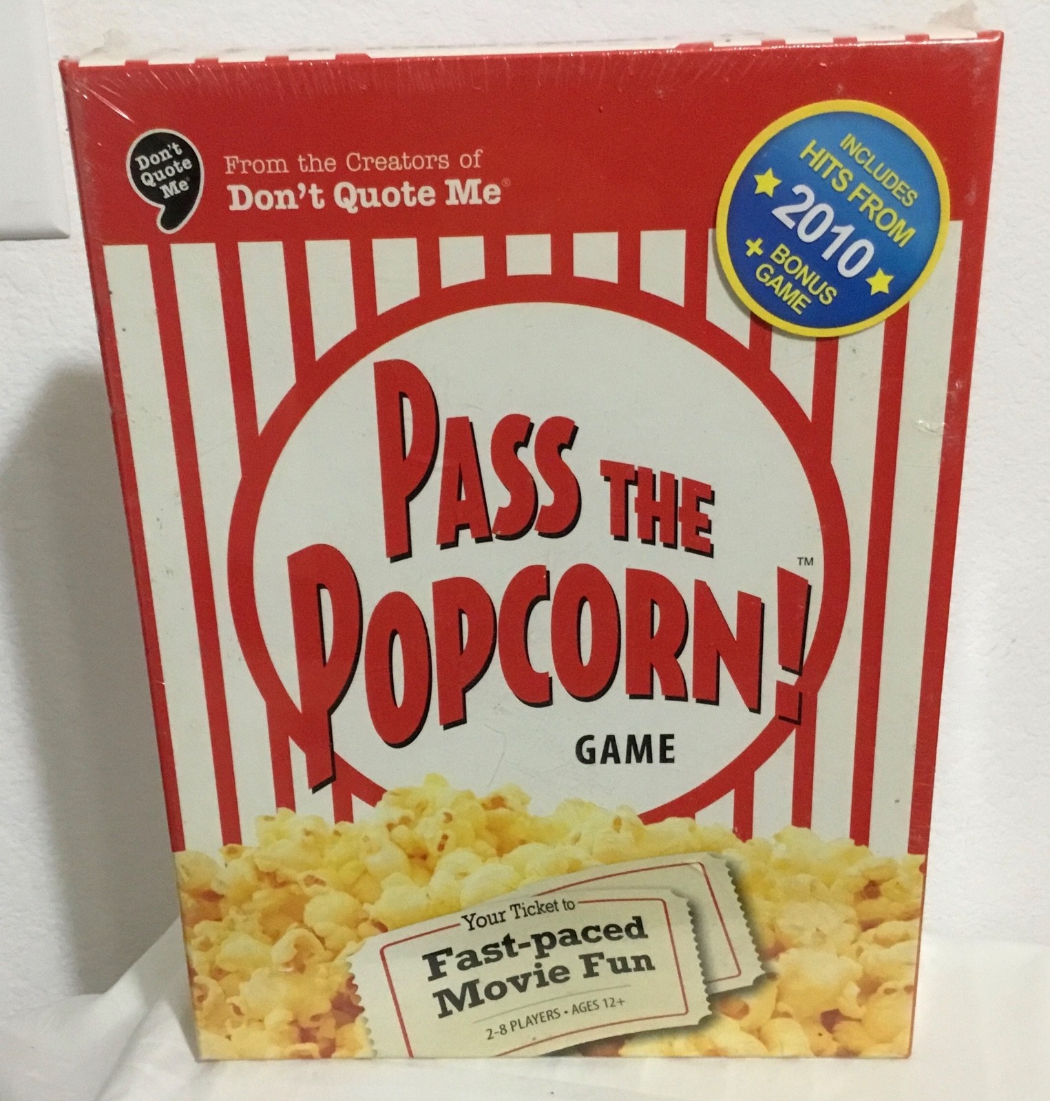 PASS THE POPCORN Game 2-8 Players 2010 Bonus Chick Flicks/Guy Picks Booster NEW!