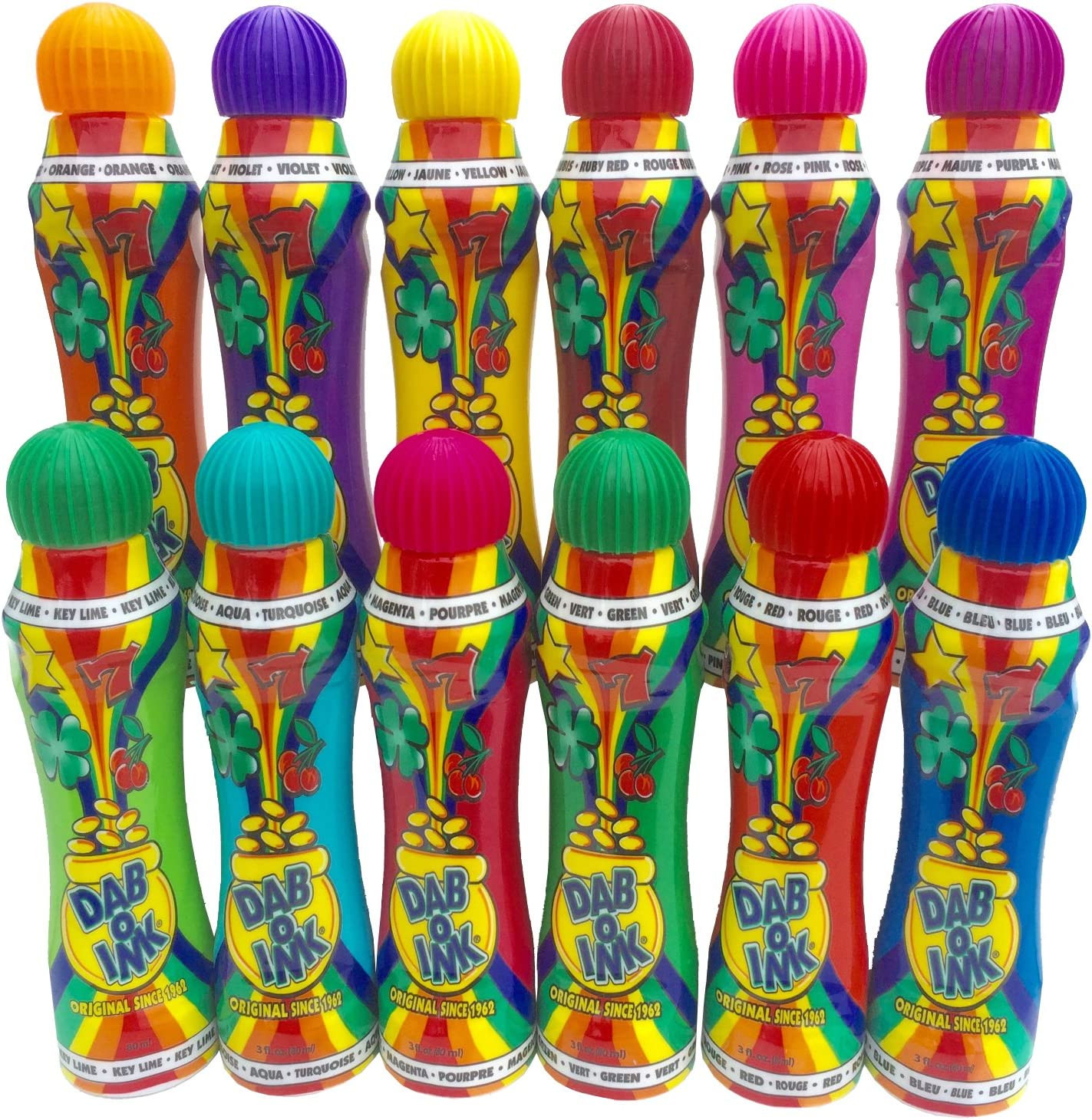 3Oz Bingo Daubers – Mixed Colors – 12Ct