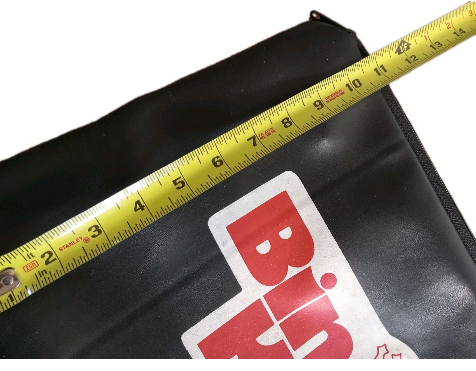 BINGO KING Black Vinyl Zipper Pouch Bag 16″ X 11″