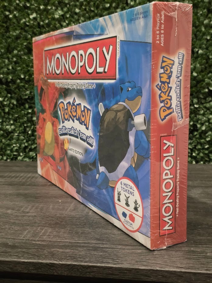 Monopoly Pokemon Kanto Edition Board Game with 6 Metal Tokens – New Sealed