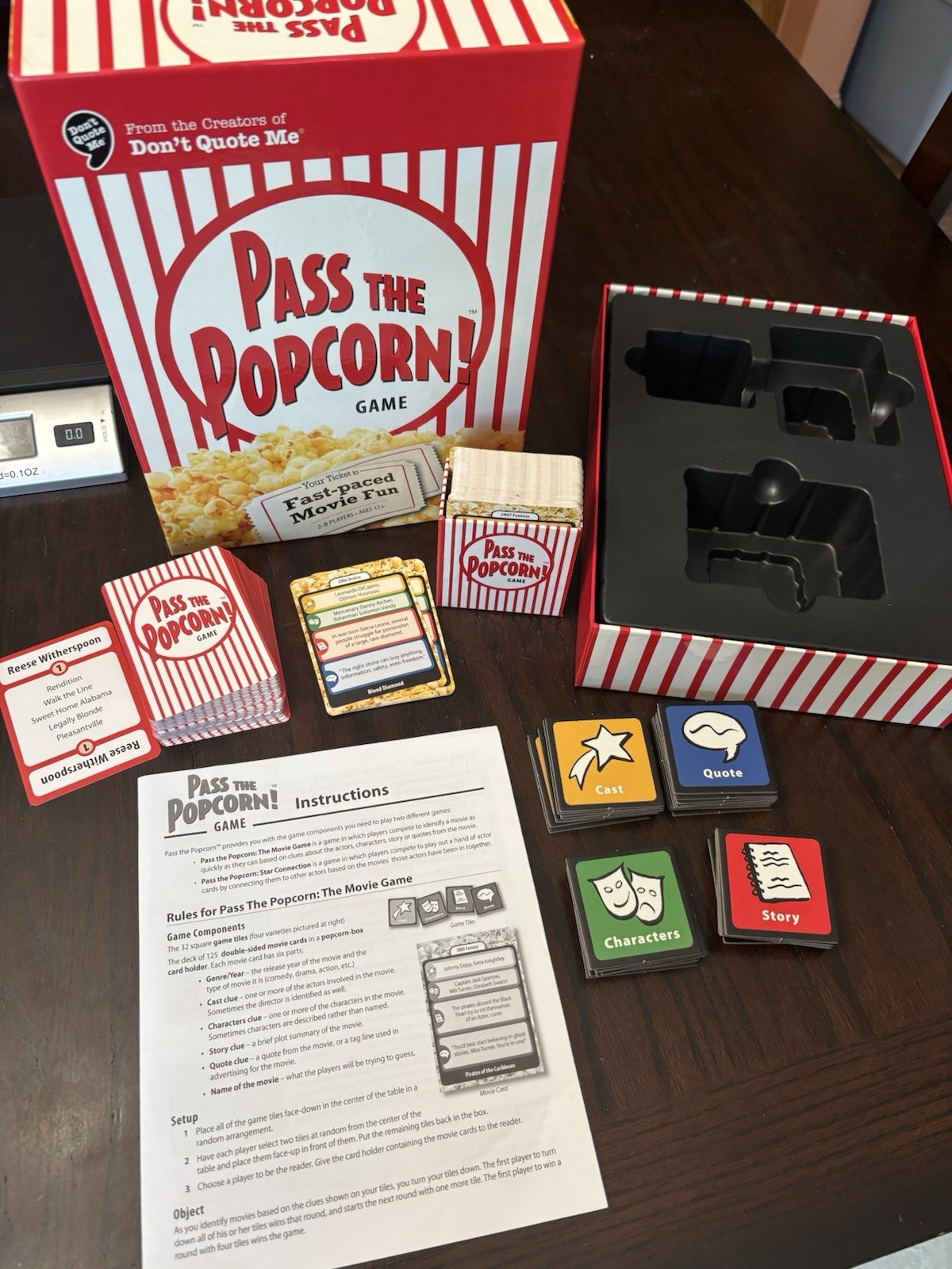 Pass The Popcorn Game Fast Pace Family Movie Trivia Game Complete