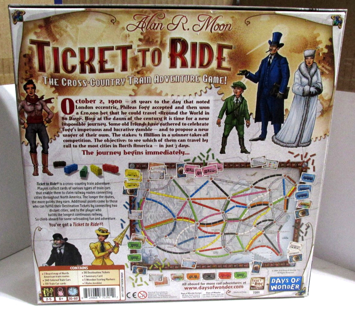 Days of Wonder Ticket To Ride by Alan R. Moon Train Adventure Board Game