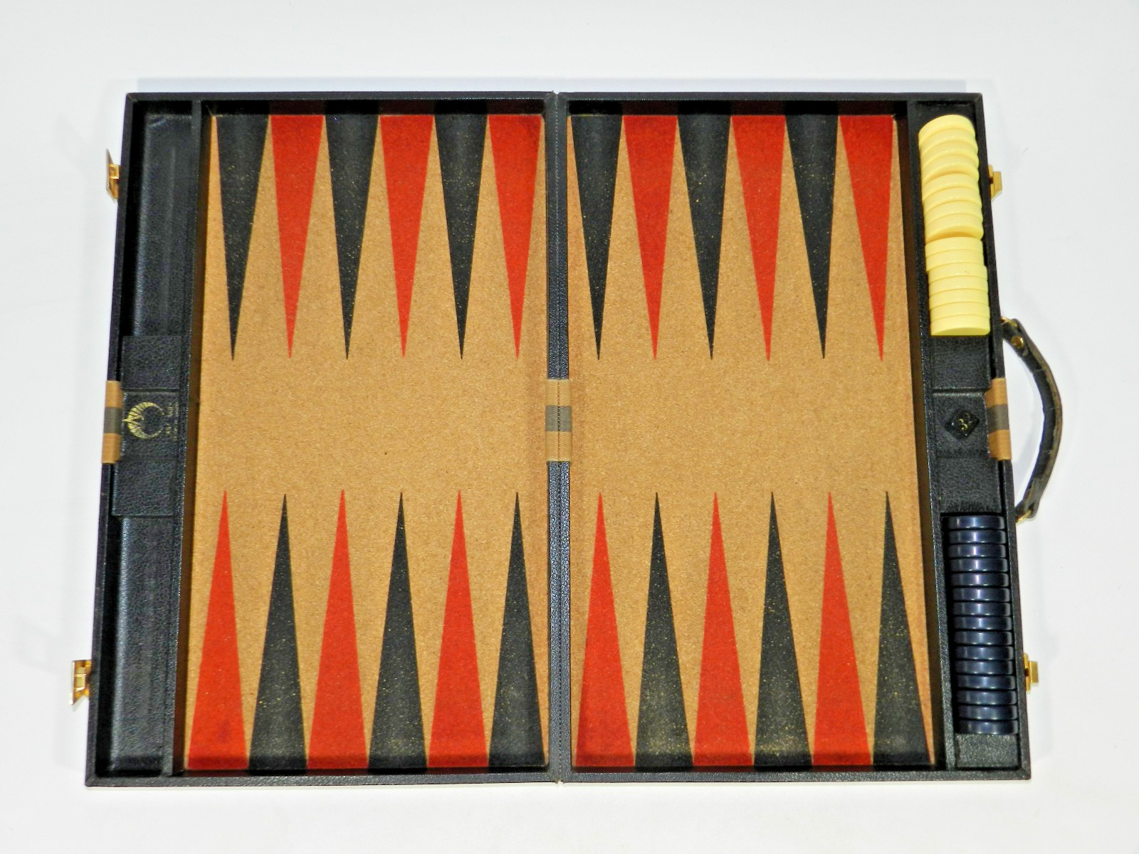 Vintage Tournament Backgammon Board Set 1.75″ x 3/8″