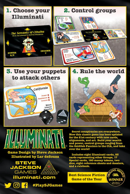 Illuminati 2nd Edition The Game Of Conspiracy Steve Jackson Games SJG 1387 Card