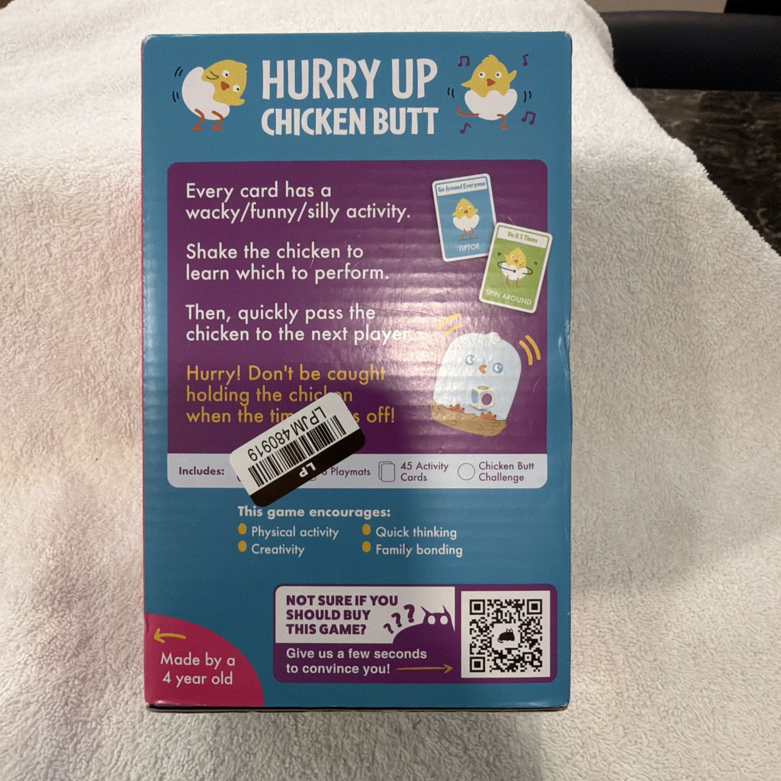 Hurry up Chicken Butt 2-6 Players – Ages 4+ – 2 Minutes to Play – Hot Potato Sty