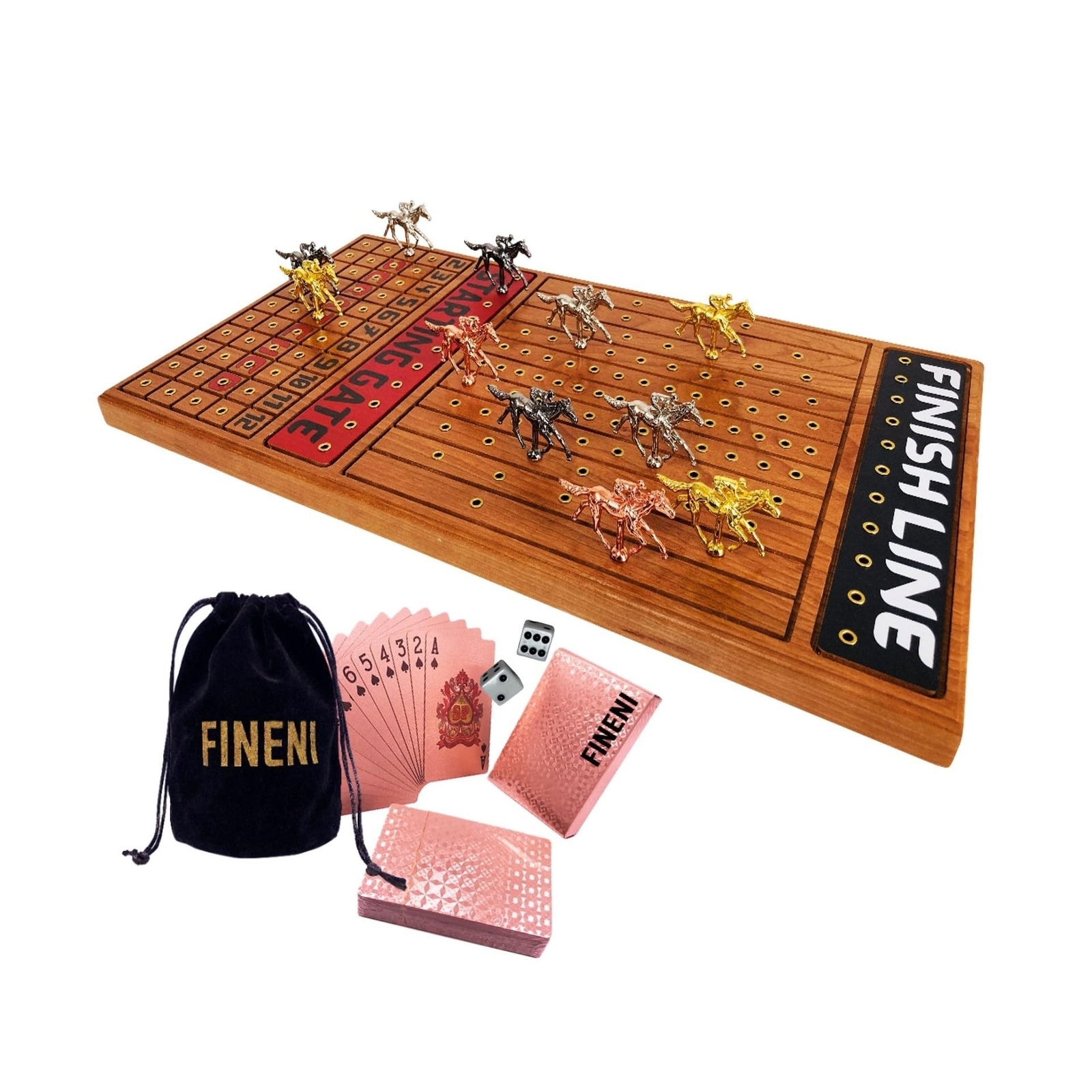 Horse Racing Game for Adults, Horse Race Board Game with 11 Luxurious Metal H…