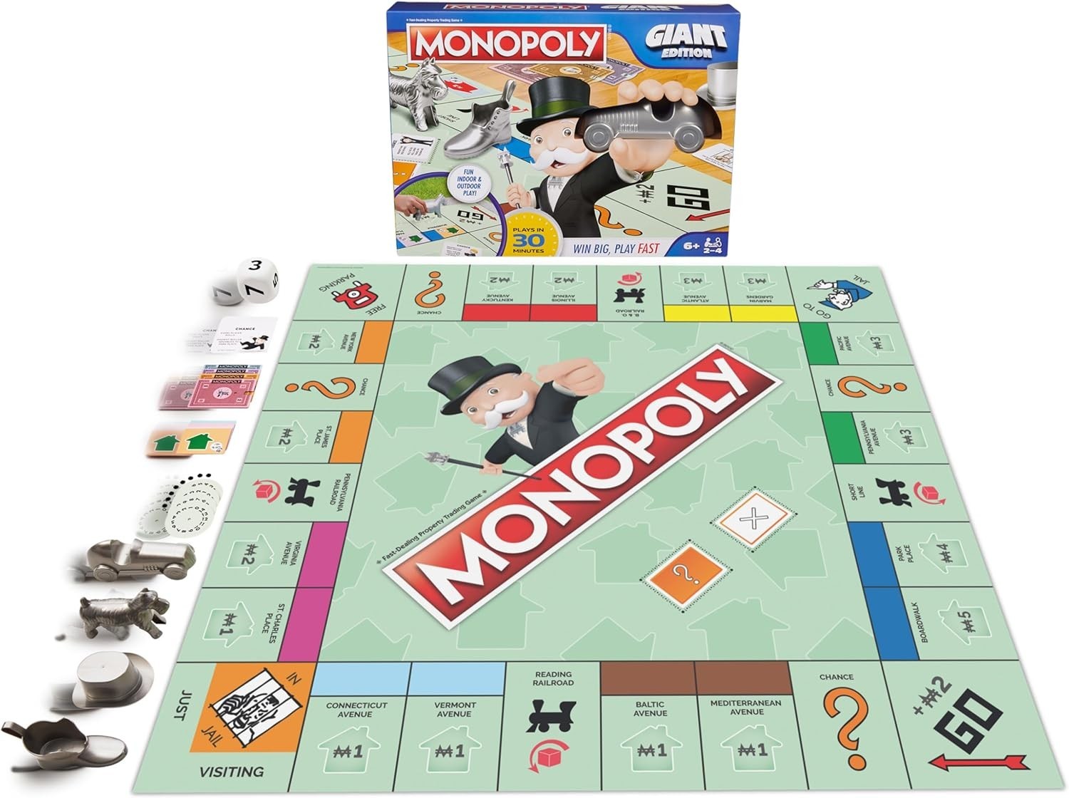 Spin Master Games, Monopoly Giant Edition, Classic Family Board Game for Indoor