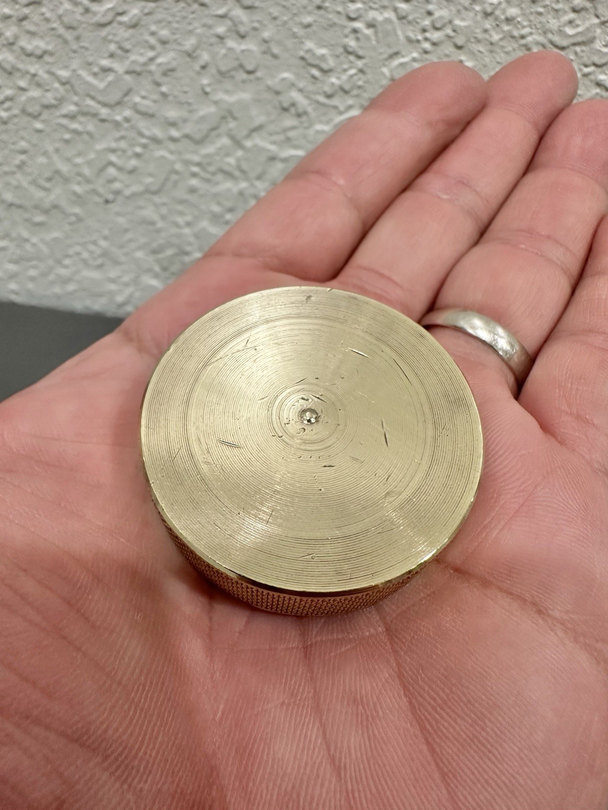 Vintage 90s Heavy Brass Metal Pog Slammer – Ying Yang- Thick – 3+ Oz