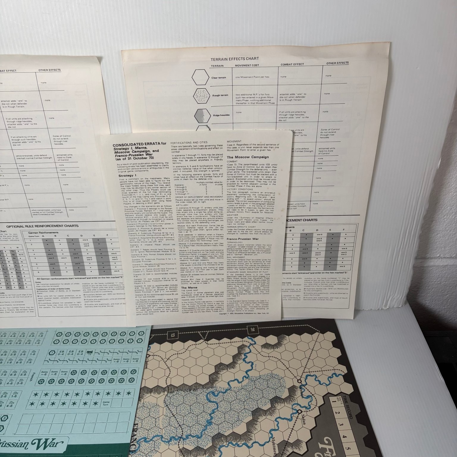 Franco-Prussian War SPI Wargame Board Game 2 Players 1970 Unpunched Unplayed