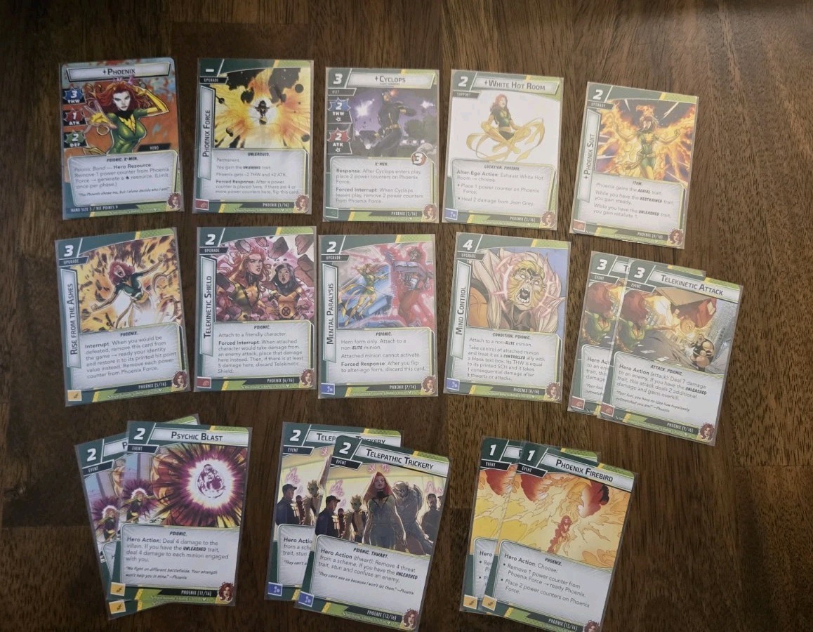 Marvel Champions Phoenix Hero Pack Expansion, Used. MISSING CARDS (2)