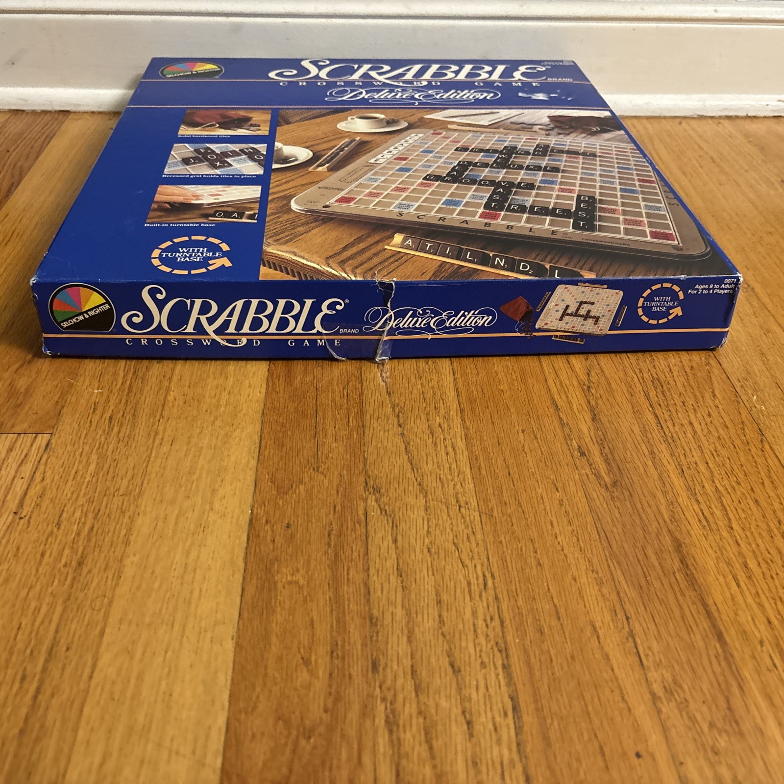 Scrabble Deluxe Rotating Turntable Board Game 1987-only 68 Letters and 3 trays