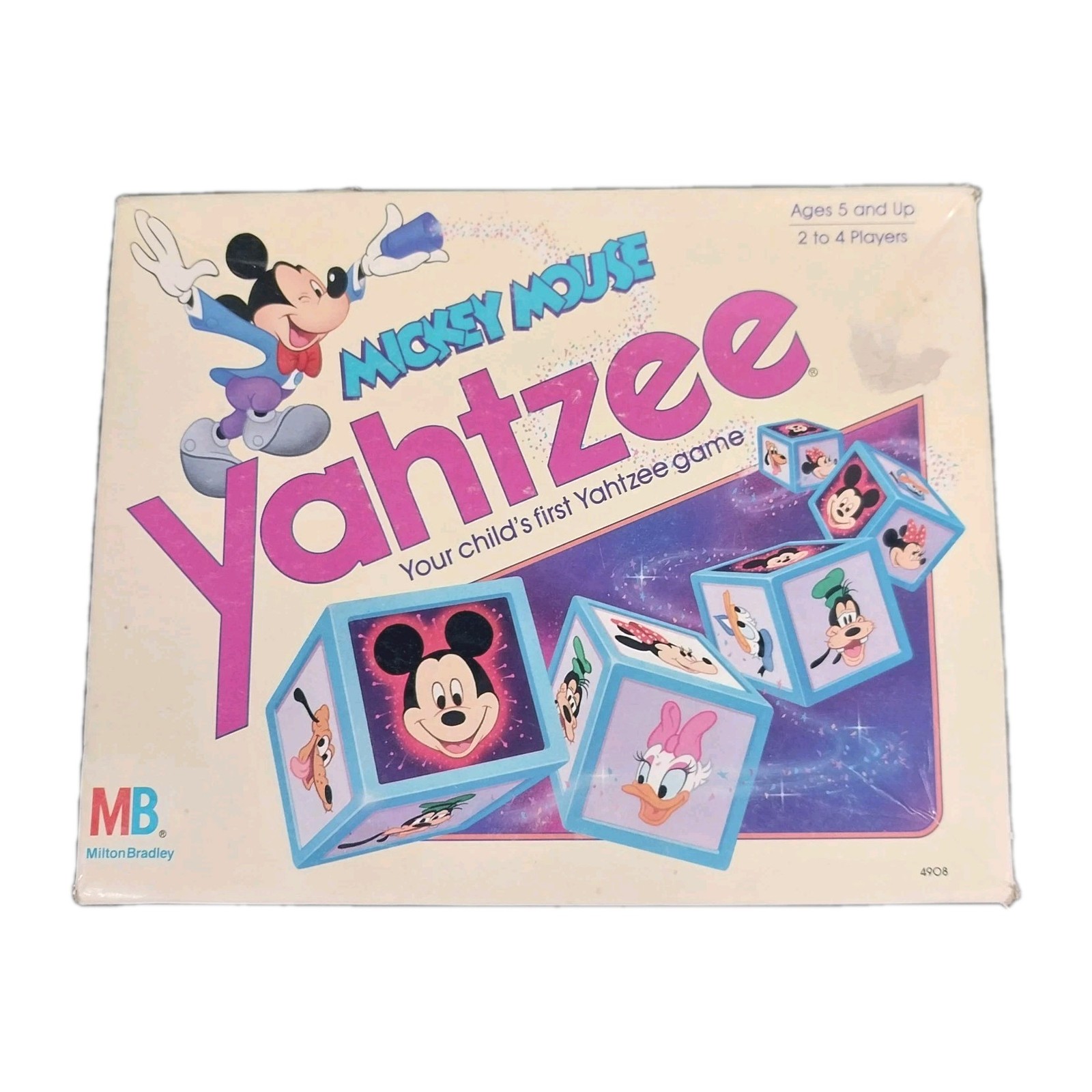 Vintage Mickey Mouse Yahtzee Game 1988 Milton Bradley Disney 4908 COMPLETE