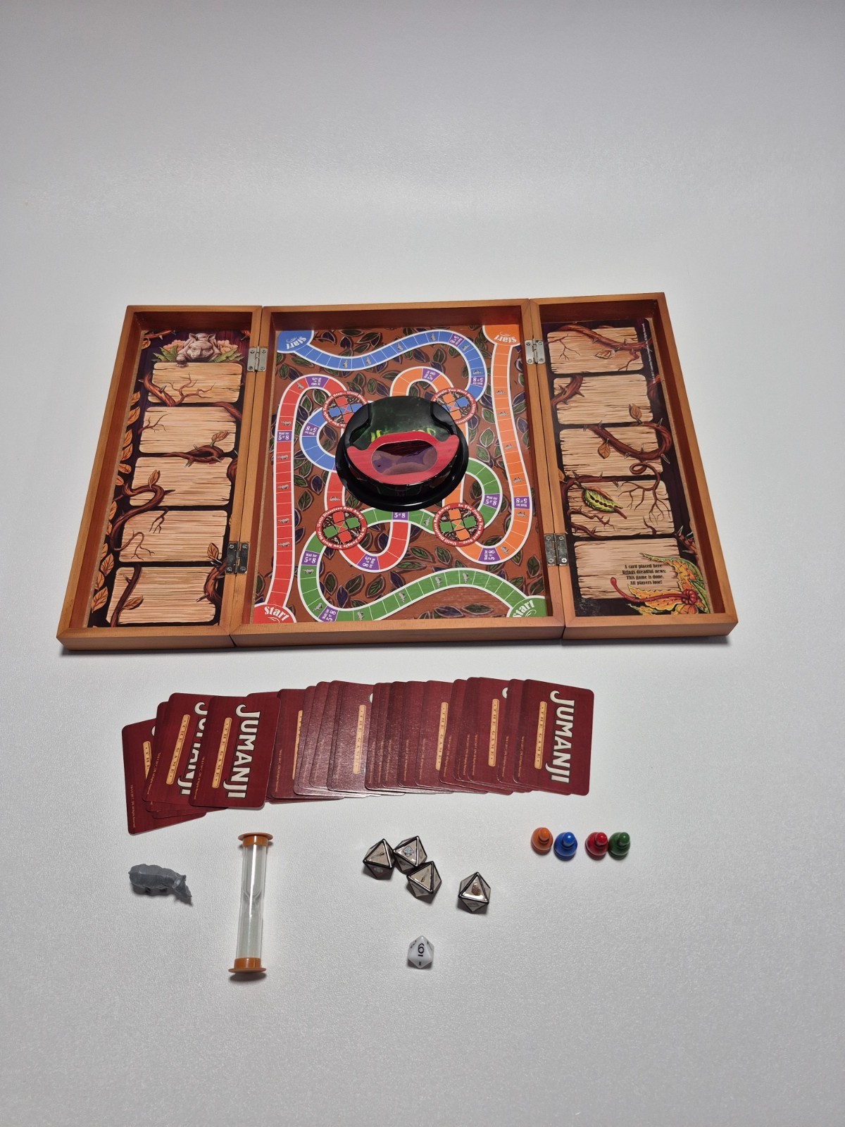 Jumanji The Game Real Wooden Box Edition Cardinal Spin Master 100% Complete 2018