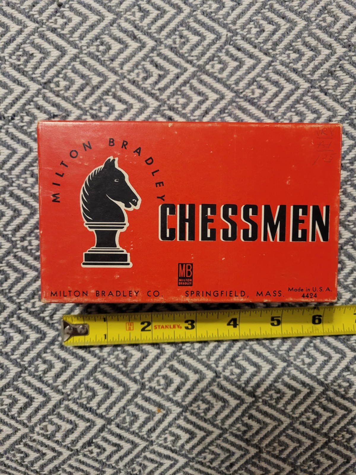 Vintage 1950s Chessman Pieces Milton Bradley Original Box And Instructions