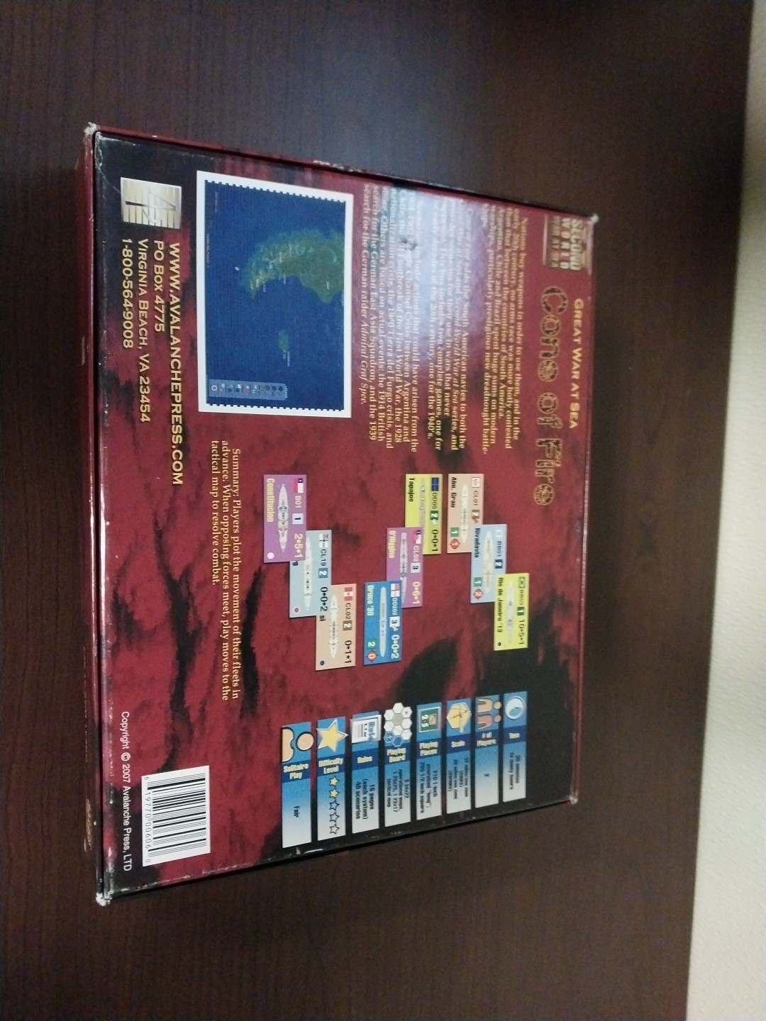 Cone Of Fire Great War at Sea UNPUNCHED World War II Board Game Avalanche Press