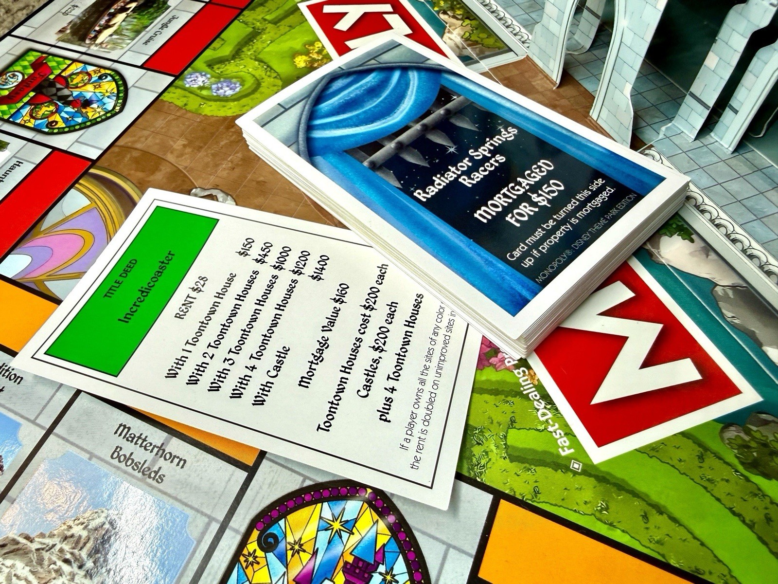 Disney Parks Theme Park Edition Monopoly Board Game Pop-Up Castle 2020 COMPLETE
