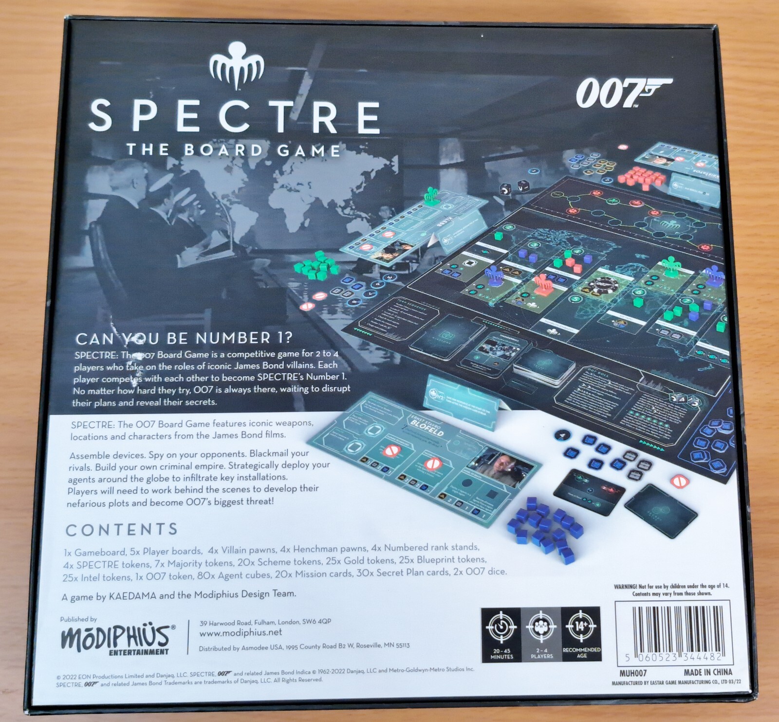 Spectre The Board Game – Modiphius Entertainment 2022 Complete James Bond 007