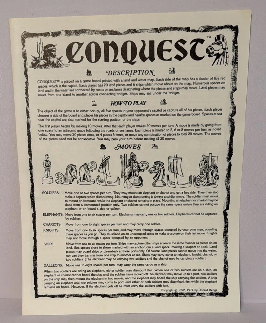 Conquest Games Wargame Conquest (1974 Ed) Combine Land And Sea