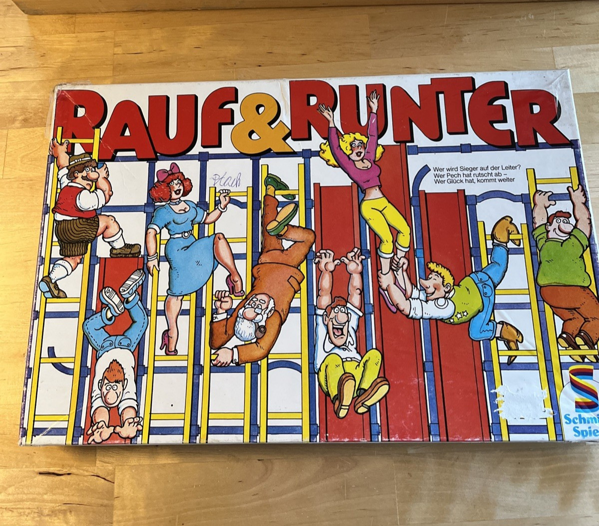 Schmidt Spiele Rauf & Runter 80′ Vintage- Shoots and Ladders Game- not complete