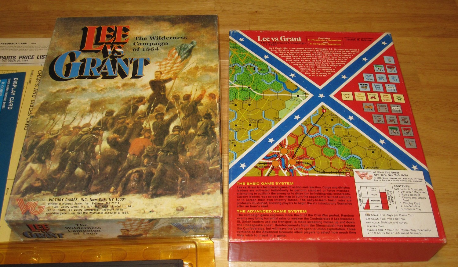 1988 Victory Games ***LEE VS GRANT THE WILDERNESS CAMPAIGN OF 1864*** Board Game