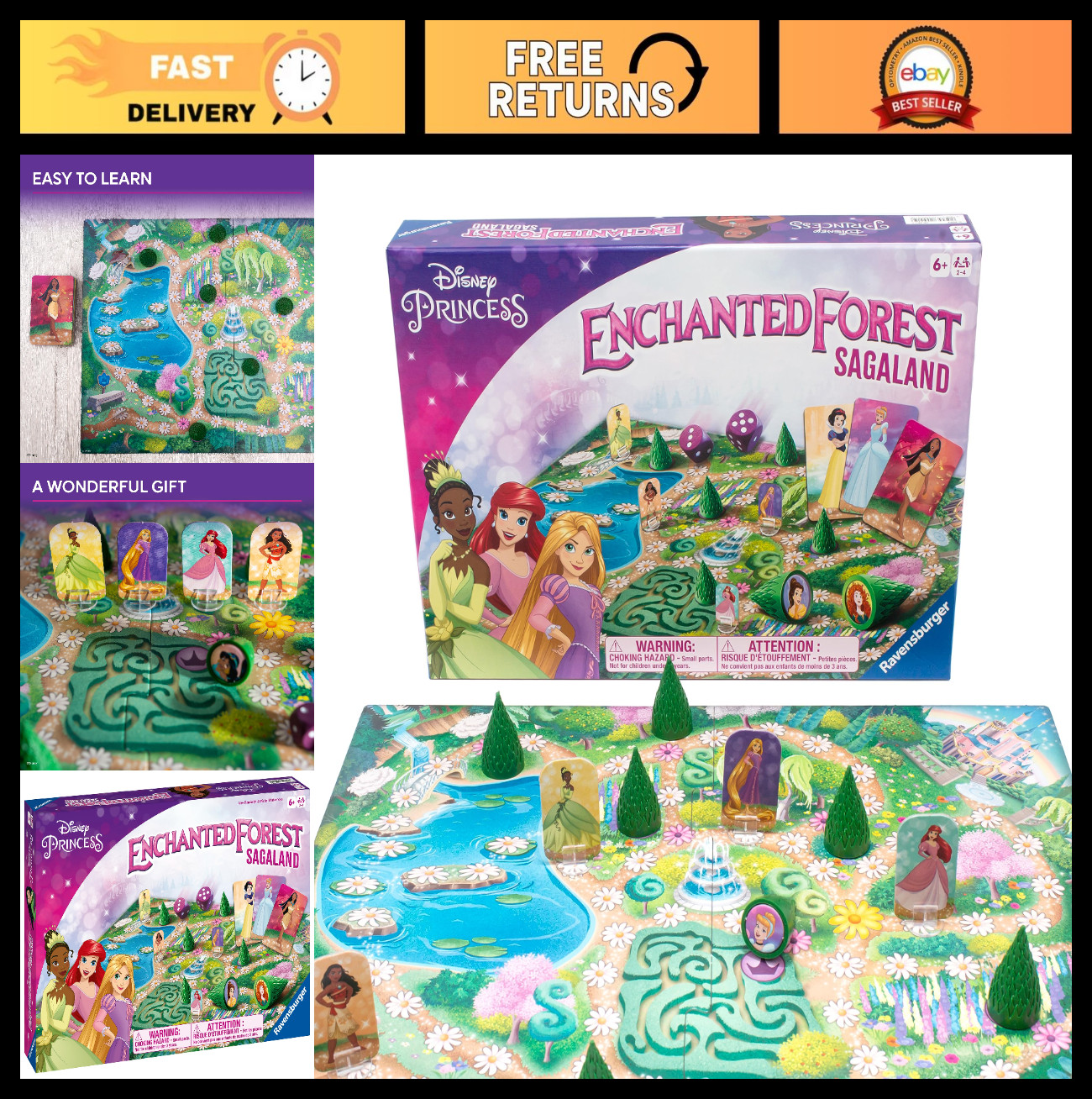 Magical Disney Princess Enchanted Forest Memory Game for Ages 6+ – Fun Family Ga