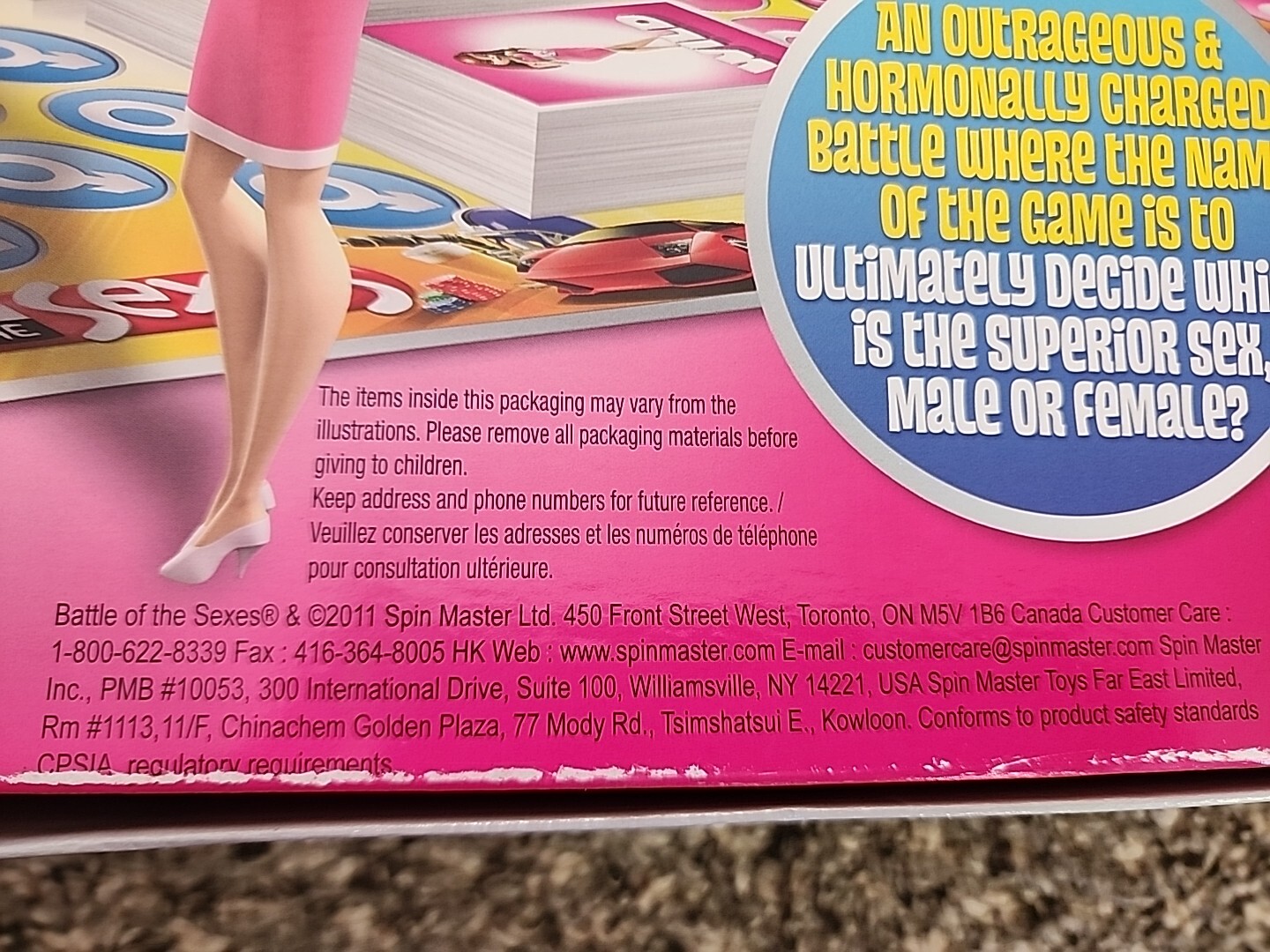 Battle of the Sexes Board Game The Battle Continues Male Vs Female Spin Master