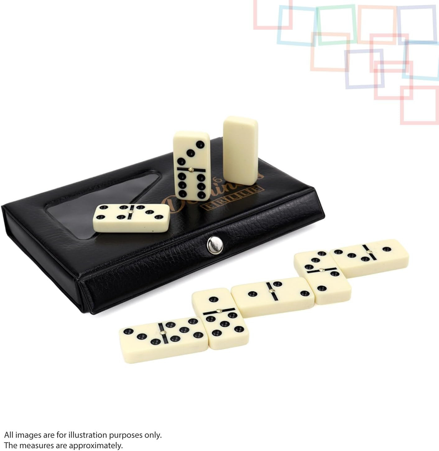 – Premium Double 6 Dominoes Set, Classic Domino Game with Vinyl Case, Tiles for