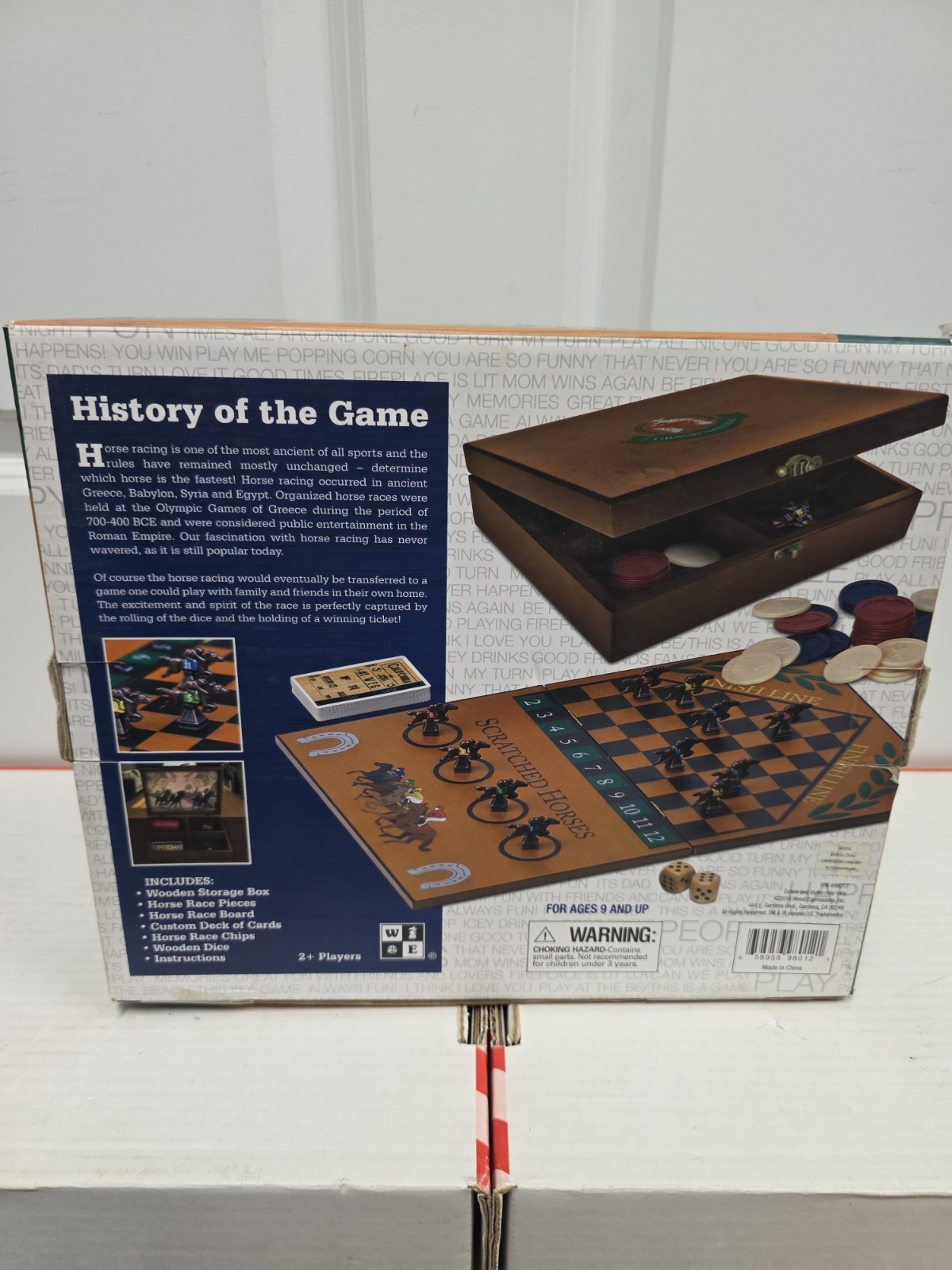 WE Games Grand National Horse Wood Race Game in a GORGEOUS Wooden Box – NICE!