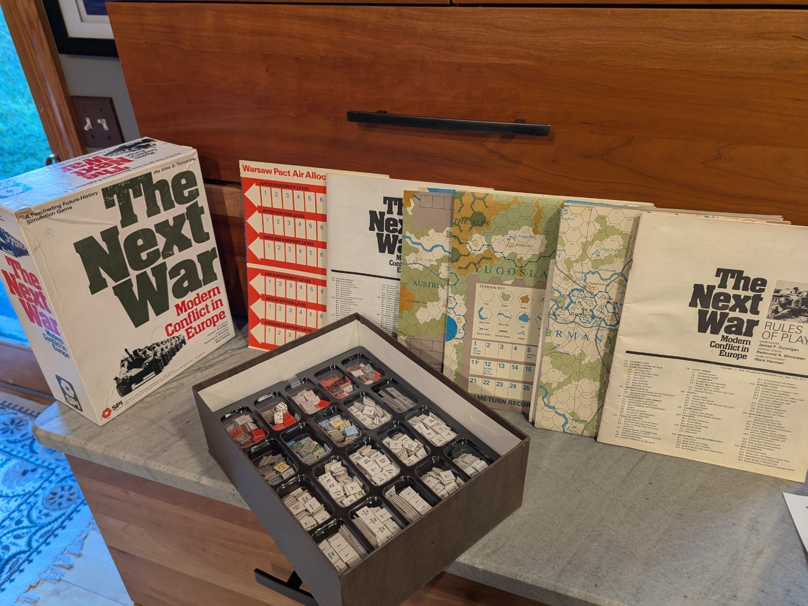 SPI Boxed Wargame Next War Box VG/VG+ punched and sorted with trays