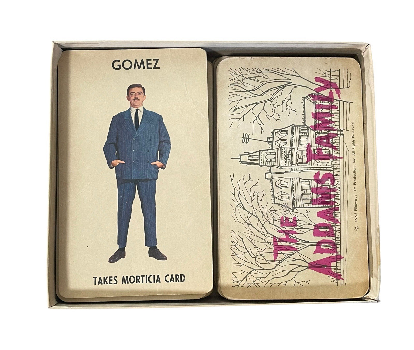 Vintage 1965 Addams Family Card Game M Bradley Complete Instructions Halloween