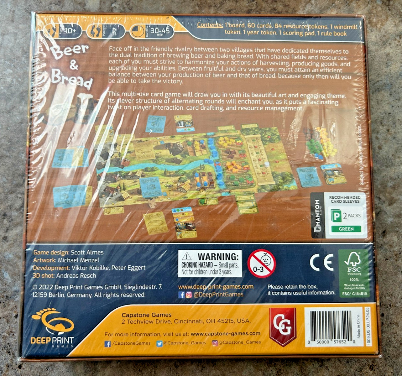 NEW Beer & Bread Board Game by Capstone Games In Shrink Wrap Plastic