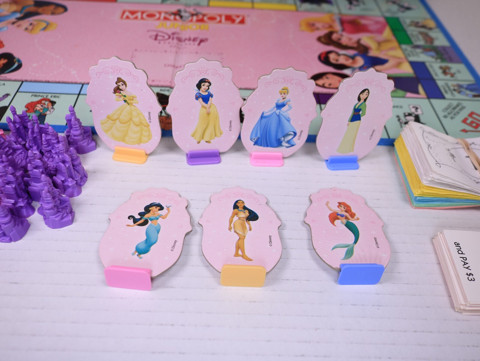 Vintage Monopoly Junior Disney Princess Edition 2004 95% Complete See Pics Good!
