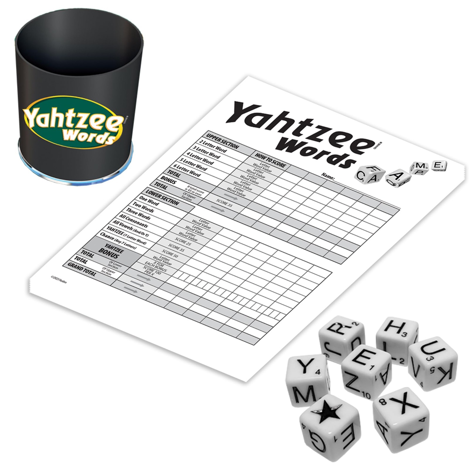 Winning Moves Yahtzee Words, Family Word Game Version of Yahtzee