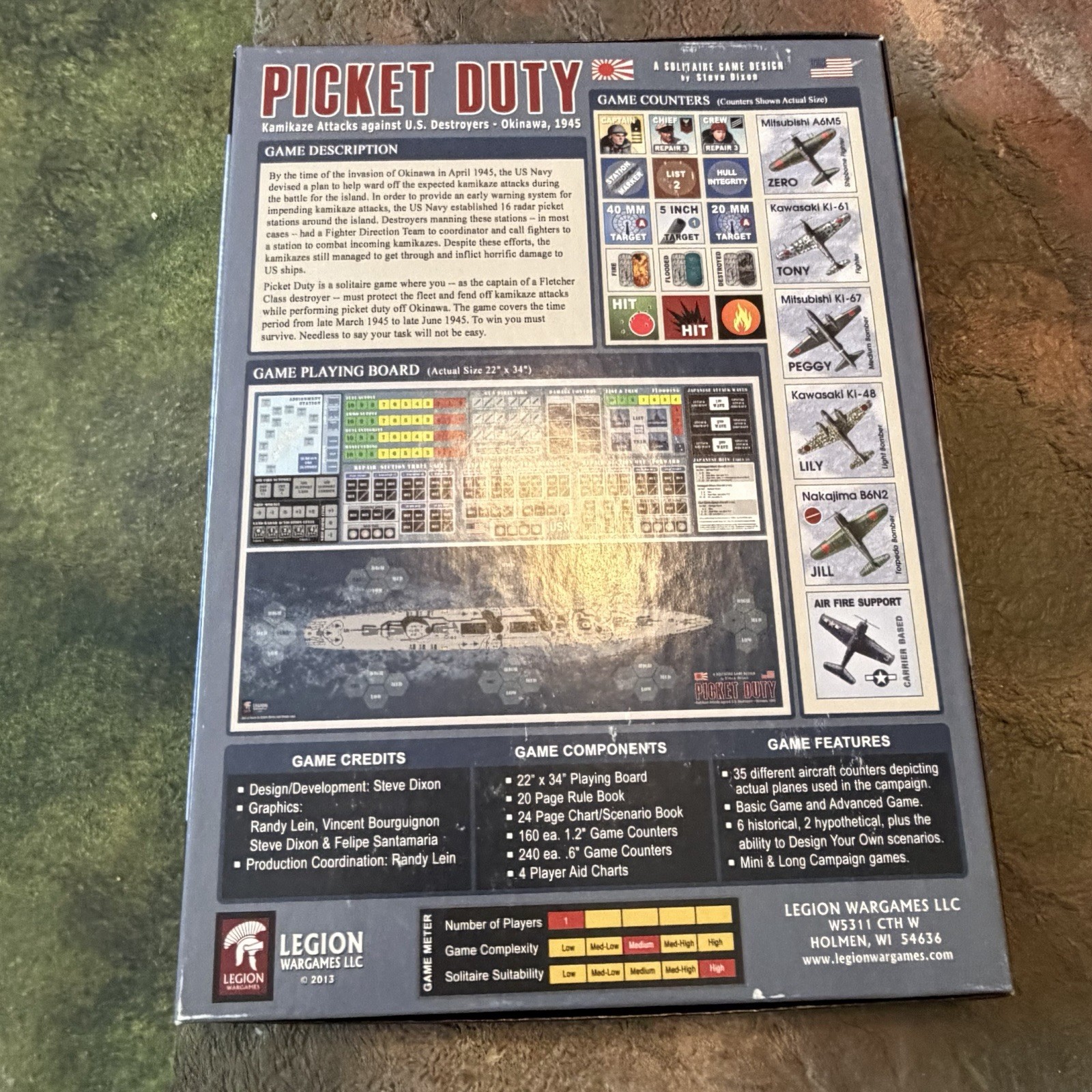 Picket Duty Board Game. Solitaire