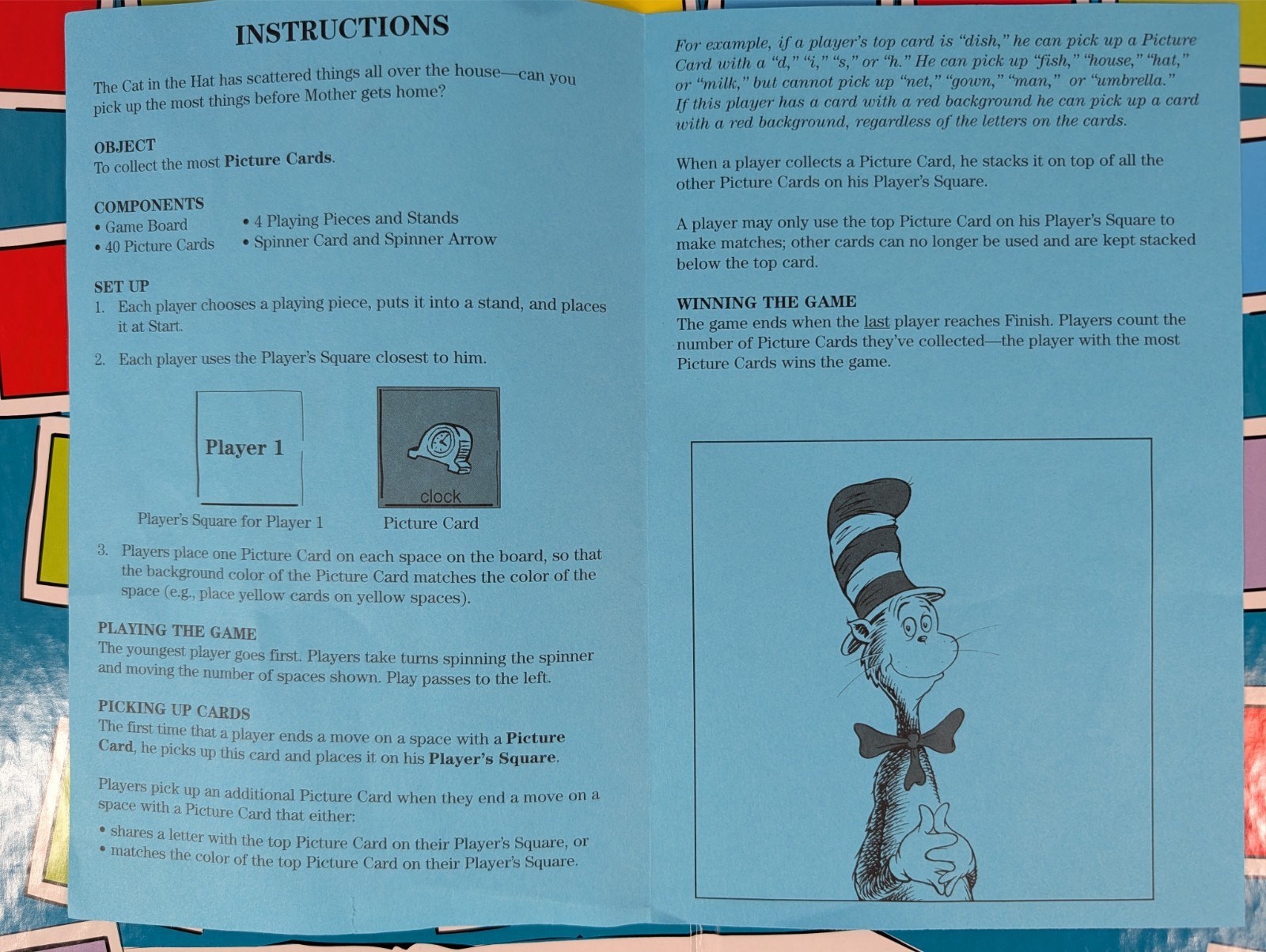 The Cat In The Hat Board Game Vintage 1996 FUN-IN-A-BOX-Per the Cat! Pre-Owned