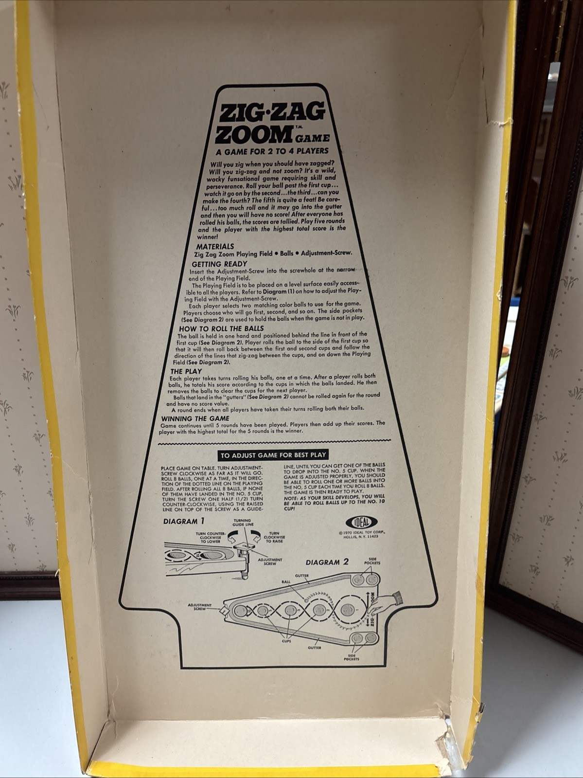 Zig Zag Zoom Game By Ideal Vintage EUC Skill/Action Game 1970, Complete