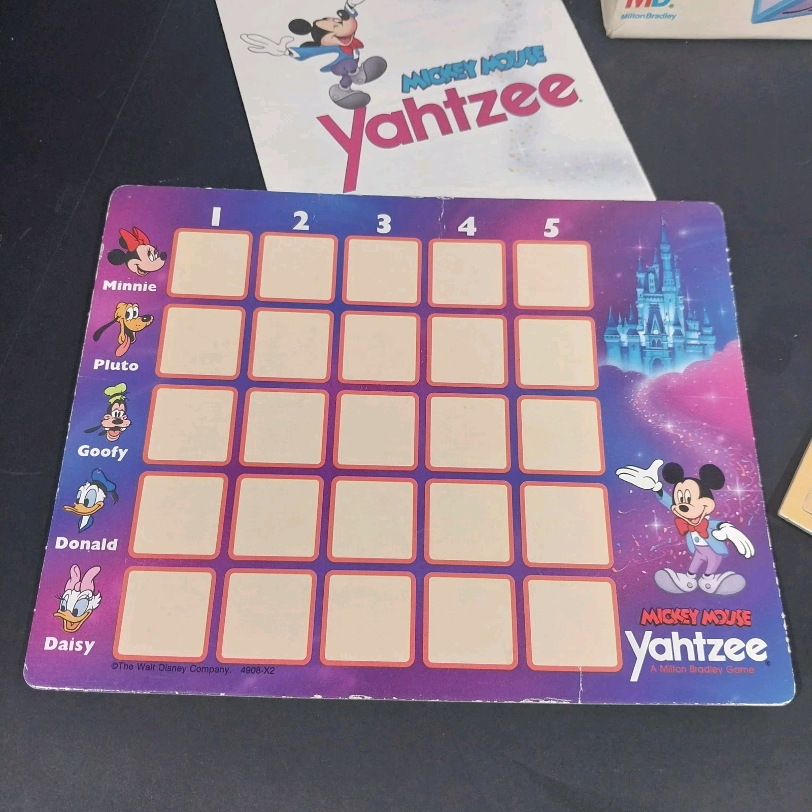 Vintage Mickey Mouse Yahtzee Game 1988 Milton Bradley Disney 4908 COMPLETE