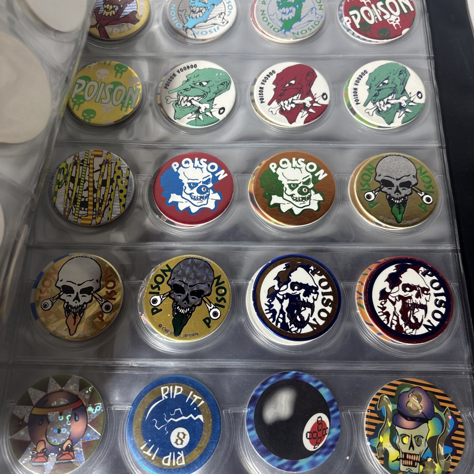Vintage Pogs/Milk Caps 90’s Lot Of 200+ Pieces – Mixed Collection Binder/Sleeves