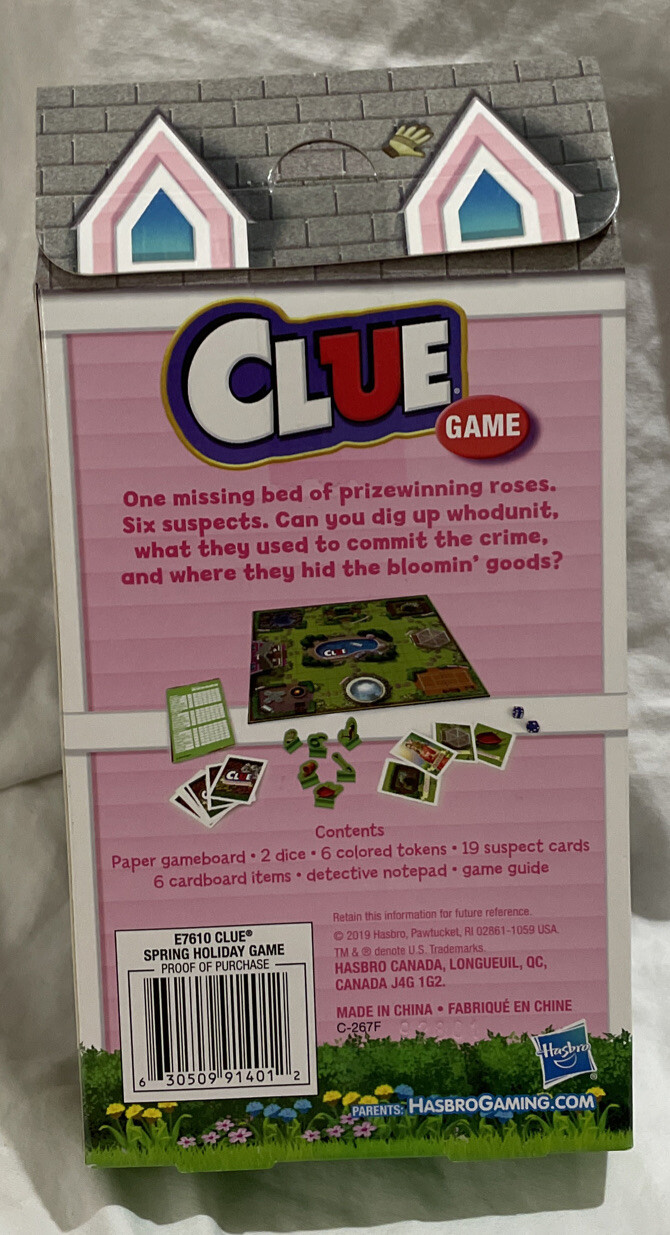Clue Garden Party Game Family 3-6 Players Age 8+ Hasbro Gaming 2019