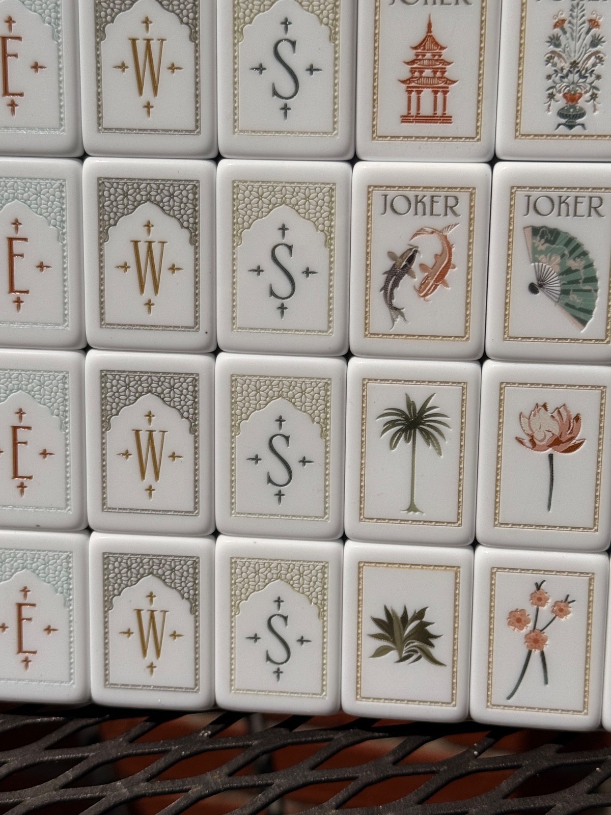 Lotus mahjong tiles