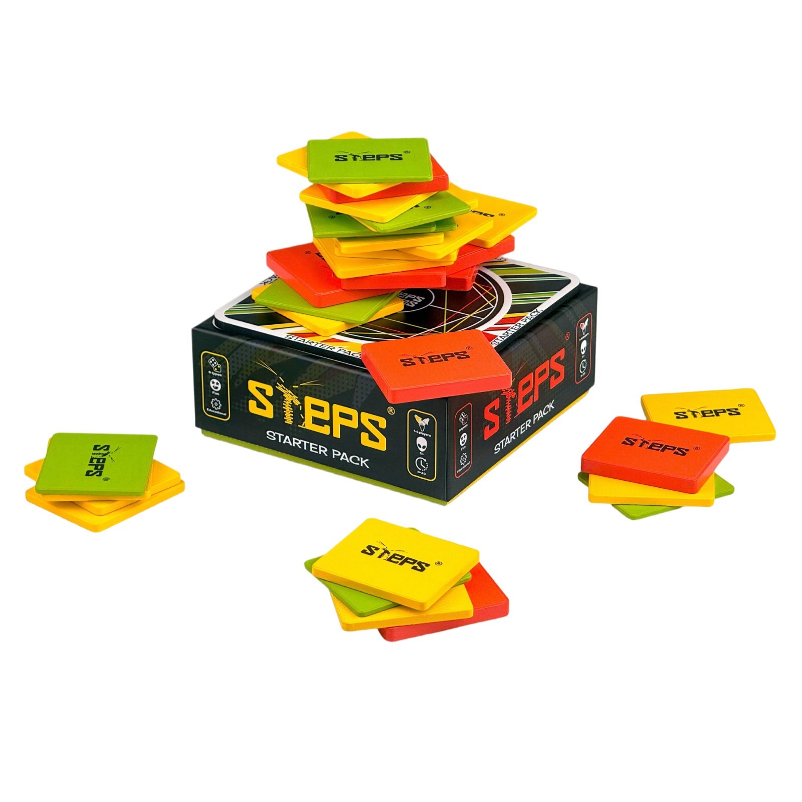STEPS Game Starter Pack Wooden Board Game Unique Skill-Based Family Game, Party