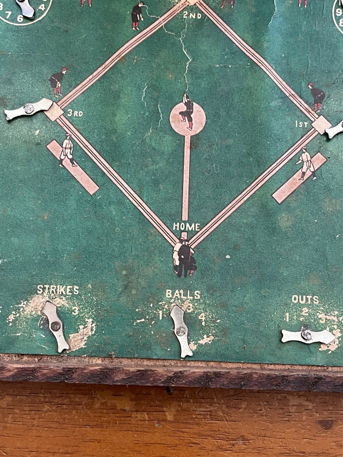 Vintage Rare 1913 Tin + Wood Home Diamond Baseball The Great National Game
