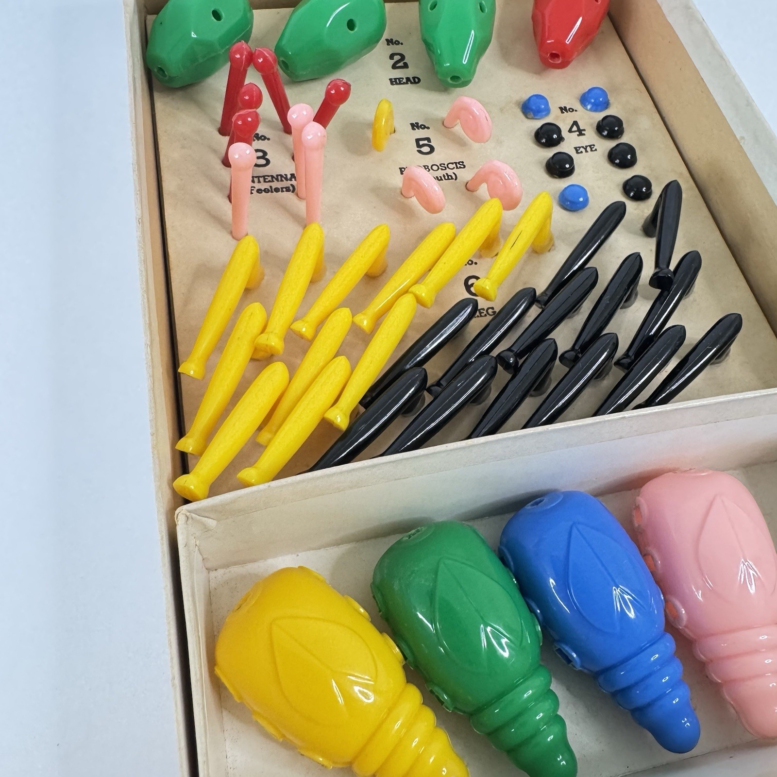 Vintage Bug Game: “Cootie” 1949 Original Box W.H. Schaper MFG. Complete.