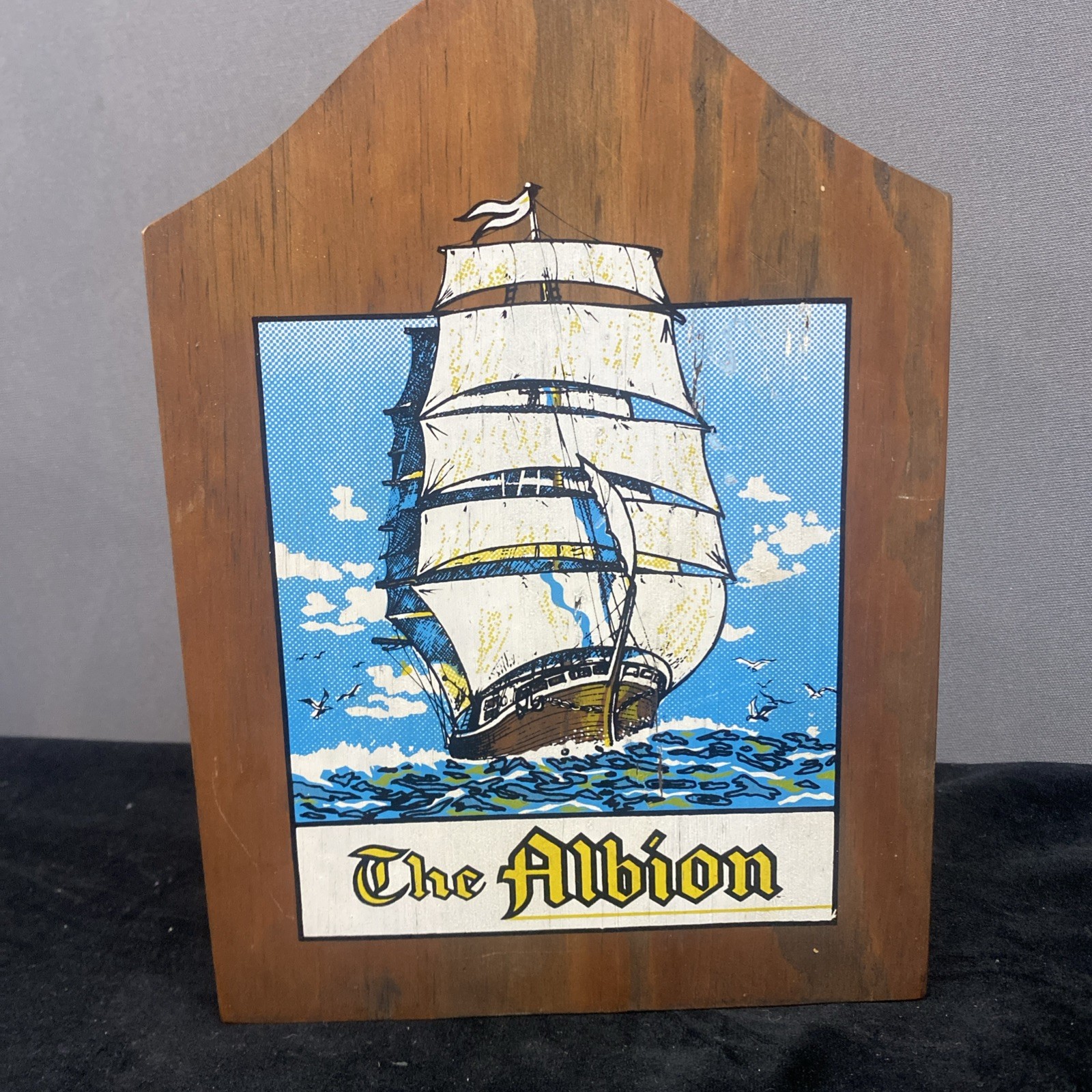 Mini Dartboard In Wooden case “ The Albion W Three Darts.