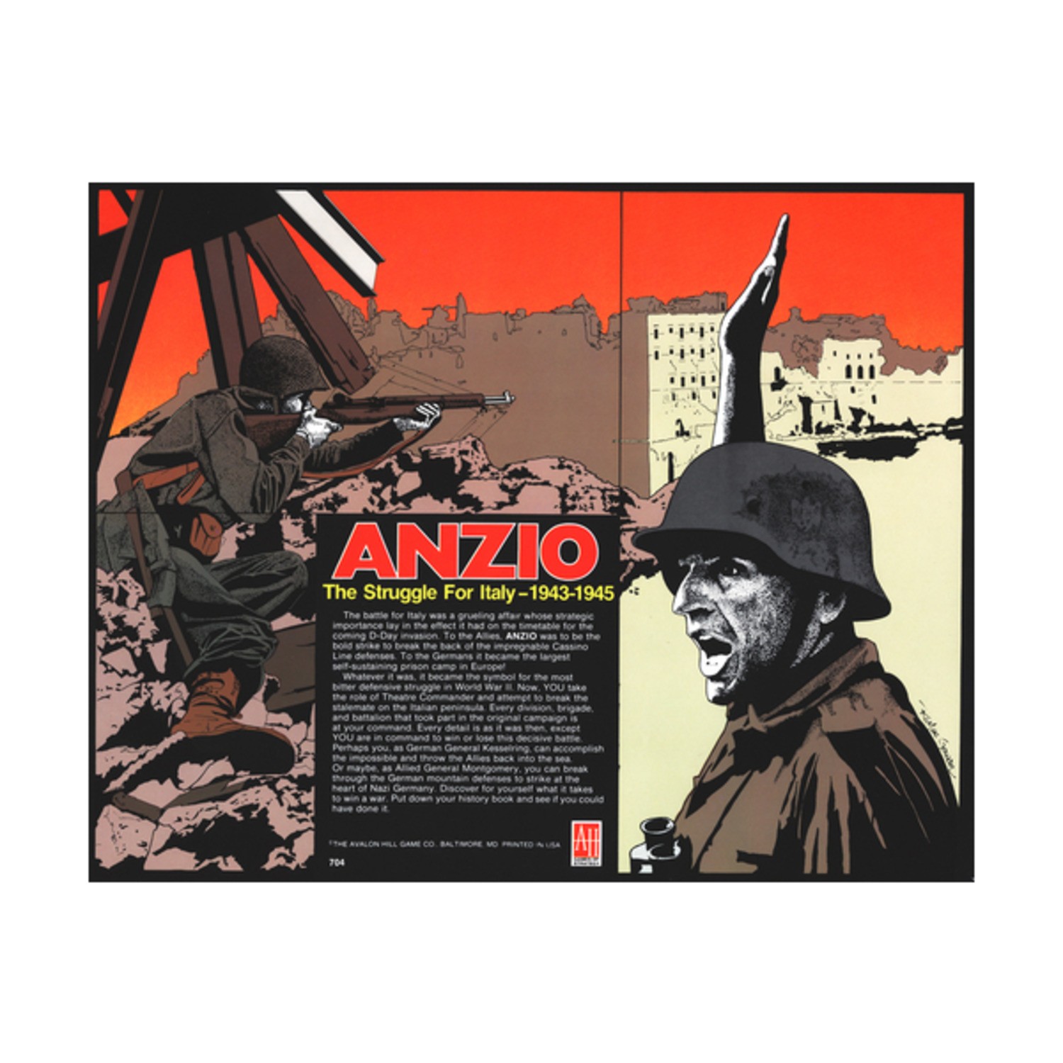 Avalon Hill WWII Land Combat Anzio (4th Ed) Box EX/NM