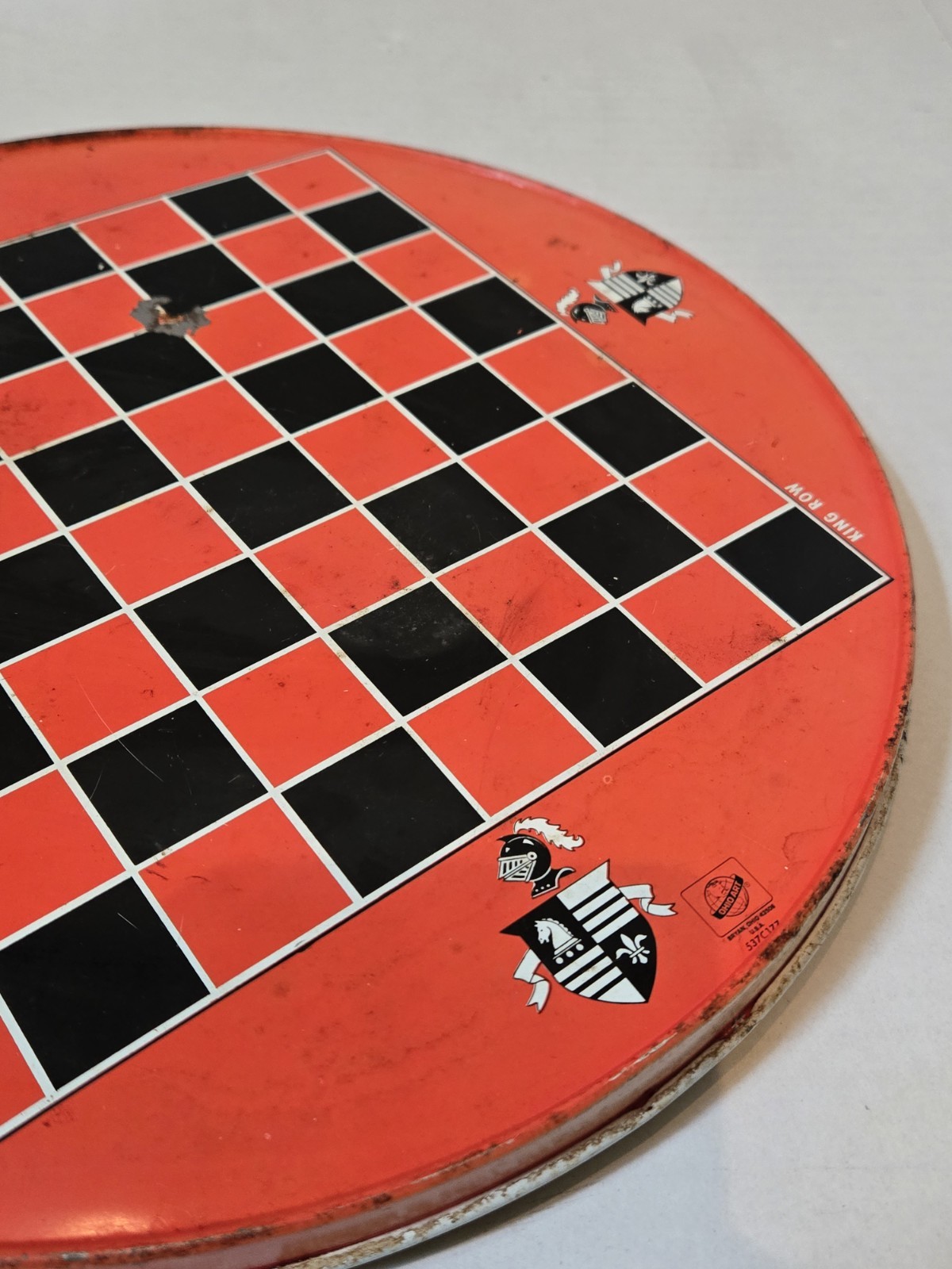 Vintage Ohio Art 2 In 1 Chinese and Regular Checkers Game 538 Metal BOARD ONLY