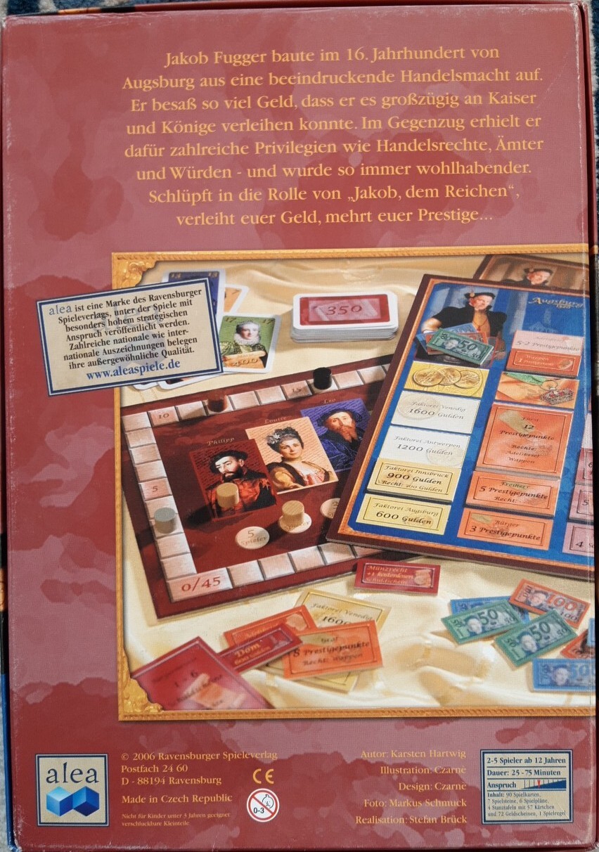 Game Augsburg 1520 by Ravensburger Alea *** Excellent Condition *** 100% Complete