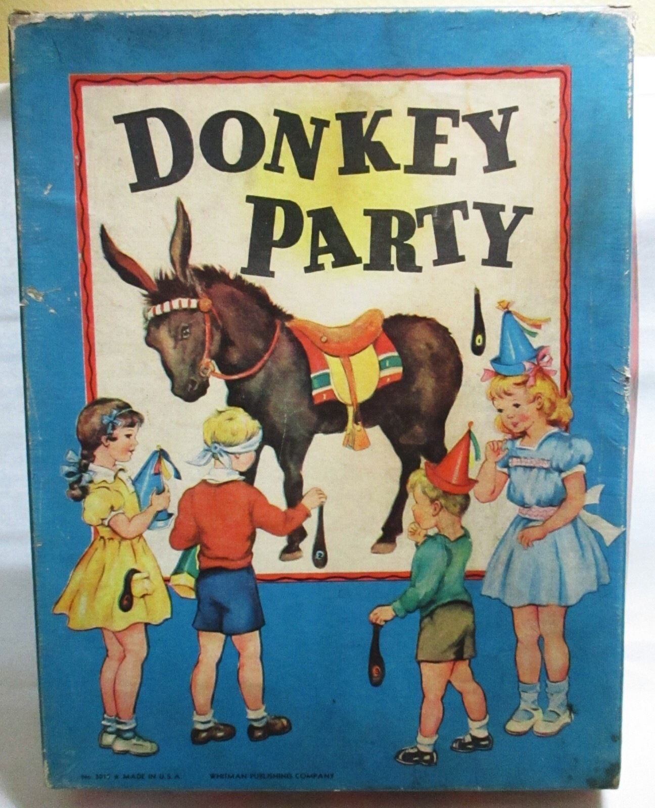 VINTAGE DONKEY PARTY GAME BY WHITMAN PIN THE TAIL ON THE DONKEY, TOY