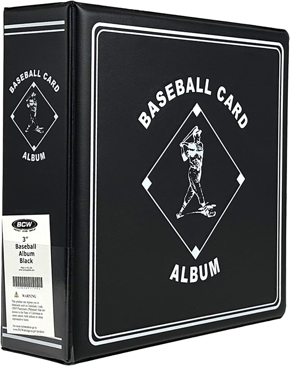BCW Supplies 3″ Baseball Album – Black | Premium Durable Binder Single,